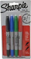 Sharpie - Black, Red, Blue, Green Wet Surface Pen - Twin Tip, AP Nontoxic Ink Fine/Ultra Fine Tip, AP Nontoxic Ink - Exact Tool & Supply