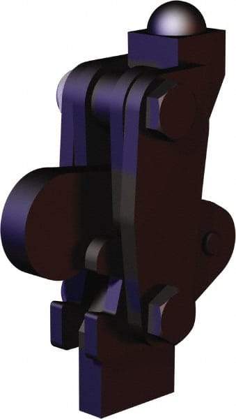 De-Sta-Co - 450 Lb Holding Capacity, Vertical Handle, Manual Hold Down Toggle Clamp - 200° Bar Opening, Weldable Base, Oxide Finish, Forged Alloy Steel - Exact Tool & Supply