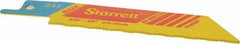 Starrett - 4" Long x 3/4" Thick, Bi-Metal Reciprocating Saw Blade - Straight Profile, 24 TPI, Toothed Edge, Universal Shank - Exact Tool & Supply