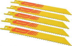 Starrett - 6" Long x 3/4" Thick, Bi-Metal Reciprocating Saw Blade - Straight Profile, 6 TPI, Toothed Edge, Universal Shank - Exact Tool & Supply
