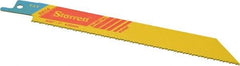 Starrett - 6" Long x 3/4" Thick, Bi-Metal Reciprocating Saw Blade - Straight Profile, 14 TPI, Toothed Edge, Universal Shank - Exact Tool & Supply