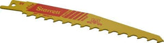Starrett - 6" Long x 3/4" Thick, Bi-Metal Reciprocating Saw Blade - Tapered Profile, 3 TPI, Toothed Edge, Universal Shank - Exact Tool & Supply