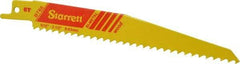 Starrett - 6" Long x 3/4" Thick, Bi-Metal Reciprocating Saw Blade - Tapered Profile, 6 TPI, Toothed Edge, Universal Shank - Exact Tool & Supply