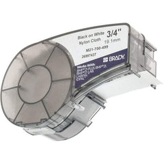 Brady - 3/4" Wide x 192" Long, White Flexible Nylon Label Tape - For BMP21 Plus Portable Label Printer, IDPAL Handheld Label Maker - Exact Tool & Supply