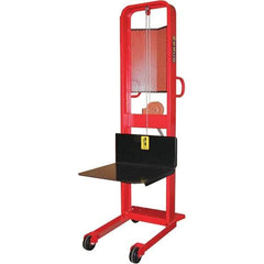Wesco Industrial Products - 1,000 Lb Capacity, 68" Lift Height, Winch Steel Stacker Manually Operated Lift - Exact Tool & Supply