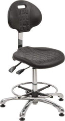 Bevco - Adjustable Chair - 18" Wide x 17-1/4" Deep, Polyurethane Seat, Black - Exact Tool & Supply
