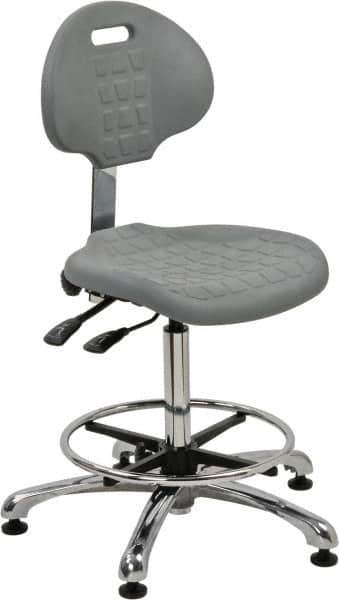 Bevco - Adjustable Chair - 18" Wide x 17-1/4" Deep, Polyurethane Seat, Gray - Exact Tool & Supply
