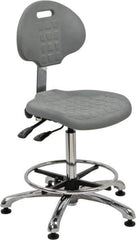 Bevco - Adjustable Chair - 18" Wide x 17-1/4" Deep, Polyurethane Seat, Gray - Exact Tool & Supply