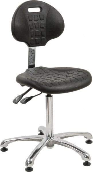 Bevco - Adjustable Chair - 18" Wide x 17-1/4" Deep, Polyurethane Seat, Black - Exact Tool & Supply