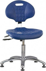 Bevco - Adjustable Chair - 18" Wide x 17-1/4" Deep, Polyurethane Seat, Blue - Exact Tool & Supply