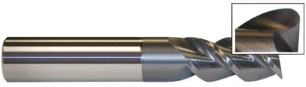 Accupro - 1", 3 Flute, Single End, Solid Carbide, 0.03" Corner Radius End Mill - 3" OAL, 40° Helix, Right Hand Flute, 1-1/8" LOC, Right Hand Cut - Exact Tool & Supply