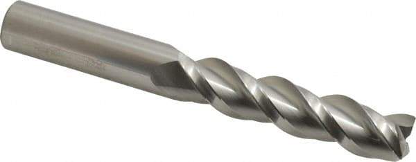 Accupro - 3/4", 3 Flute, Single End, Solid Carbide, 0.03" Corner Radius End Mill - 6" OAL, 40° Helix, Right Hand Flute, 3-1/4" LOC, Right Hand Cut - Exact Tool & Supply