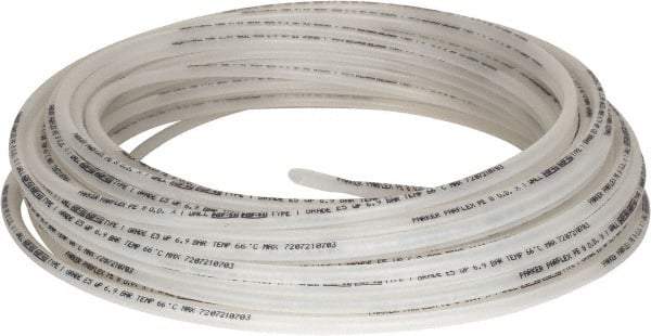 Parker - 8mm OD, 100' Long, Polyethylene Tube - Natural, -80 to 150°F - Exact Tool & Supply