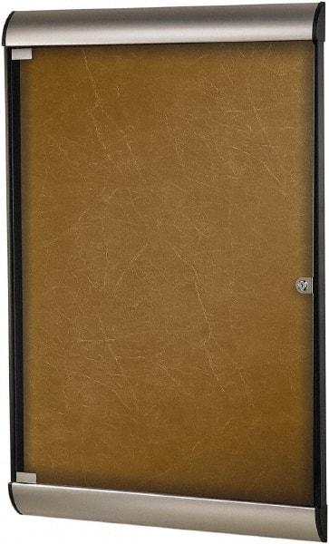 Ghent - 70-1/4" Wide x 36" High Enclosed Cork Bulletin Board - Natural Cork, Aluminum Frame - Exact Tool & Supply