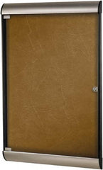 Ghent - 70-1/4" Wide x 36" High Enclosed Cork Bulletin Board - Natural Cork, Aluminum Frame - Exact Tool & Supply