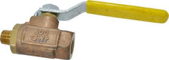 Apollo - 1/4" Pipe, Standard Port, Bronze Standard Ball Valve - 2 Piece, Inline - One Way Flow, MNPT x FNPT Ends, Lever Handle, 600 WOG, 150 WSP - Exact Tool & Supply