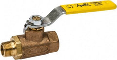 Apollo - 3/8" Pipe, Standard Port, Bronze Standard Ball Valve - 2 Piece, Inline - One Way Flow, MNPT x FNPT Ends, Lever Handle, 600 WOG, 150 WSP - Exact Tool & Supply