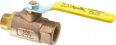 Apollo - 3/4" Pipe, Standard Port, Bronze Standard Ball Valve - 2 Piece, Inline - One Way Flow, MNPT x FNPT Ends, Lever Handle, 600 WOG, 150 WSP - Exact Tool & Supply