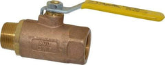 Apollo - 1" Pipe, Standard Port, Bronze Standard Ball Valve - 2 Piece, Inline - One Way Flow, MNPT x FNPT Ends, Lever Handle, 600 WOG, 150 WSP - Exact Tool & Supply
