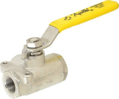 Apollo - 3/8" Pipe, Standard Port, Stainless Steel Standard Ball Valve - 2 Piece, Three Way, FNPT x FNPT Ends, Lever Handle, 800 WOG - Exact Tool & Supply