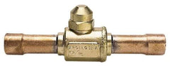 Apollo - 3/8" Pipe, Full Port, Brass UL Listed Ball Valve - Inline - Two Way Flow, Tube O.D. x Tube O.D. Ends, Cap Handle, 500 WOG - Exact Tool & Supply