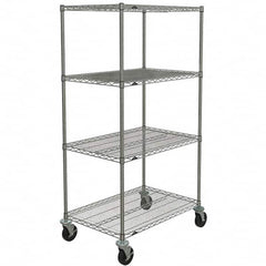 Metro - 600 Lb Capacity 4 Shelf Mobile Wire Shelving Unit - Add-On Unit - Exact Tool & Supply