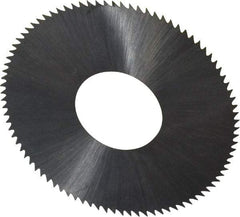 Made in USA - 1-3/4" Diam x 0.006" Blade Thickness x 5/8" Arbor Hole Diam, 90 Tooth Slitting and Slotting Saw - Arbor Connection, Right Hand, Uncoated, High Speed Steel, Concave Ground, Contains Keyway - Exact Tool & Supply