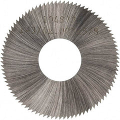 Made in USA - 1-3/4" Diam x 0.008" Blade Thickness x 5/8" Arbor Hole Diam, 90 Tooth Slitting and Slotting Saw - Arbor Connection, Right Hand, Uncoated, High Speed Steel, Concave Ground, Contains Keyway - Exact Tool & Supply