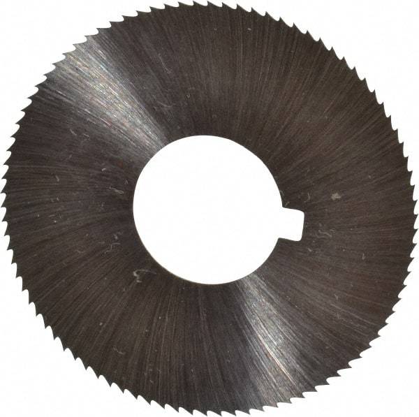 Made in USA - 1-3/4" Diam x 0.01" Blade Thickness x 5/8" Arbor Hole Diam, 90 Tooth Slitting and Slotting Saw - Arbor Connection, Right Hand, Uncoated, High Speed Steel, Concave Ground, Contains Keyway - Exact Tool & Supply