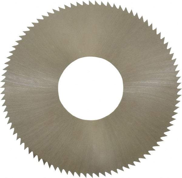 Made in USA - 1-3/4" Diam x 0.012" Blade Thickness x 5/8" Arbor Hole Diam, 90 Tooth Slitting and Slotting Saw - Arbor Connection, Right Hand, Uncoated, High Speed Steel, Concave Ground, Contains Keyway - Exact Tool & Supply