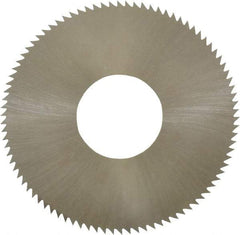 Made in USA - 1-3/4" Diam x 0.012" Blade Thickness x 5/8" Arbor Hole Diam, 90 Tooth Slitting and Slotting Saw - Arbor Connection, Right Hand, Uncoated, High Speed Steel, Concave Ground, Contains Keyway - Exact Tool & Supply