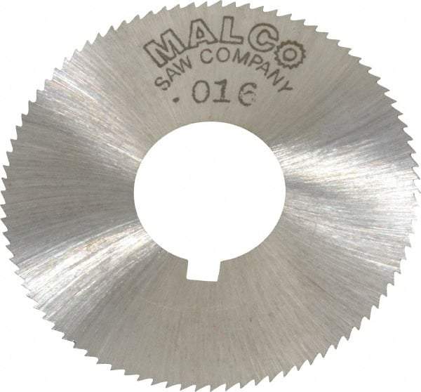 Made in USA - 1-3/4" Diam x 0.016" Blade Thickness x 5/8" Arbor Hole Diam, 90 Tooth Slitting and Slotting Saw - Arbor Connection, Right Hand, Uncoated, High Speed Steel, Concave Ground, Contains Keyway - Exact Tool & Supply
