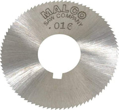 Made in USA - 1-3/4" Diam x 0.016" Blade Thickness x 5/8" Arbor Hole Diam, 90 Tooth Slitting and Slotting Saw - Arbor Connection, Right Hand, Uncoated, High Speed Steel, Concave Ground, Contains Keyway - Exact Tool & Supply