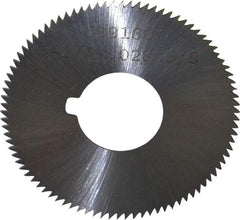 Made in USA - 1-3/4" Diam x 0.028" Blade Thickness x 5/8" Arbor Hole Diam, 90 Tooth Slitting and Slotting Saw - Arbor Connection, Right Hand, Uncoated, High Speed Steel, Concave Ground, Contains Keyway - Exact Tool & Supply