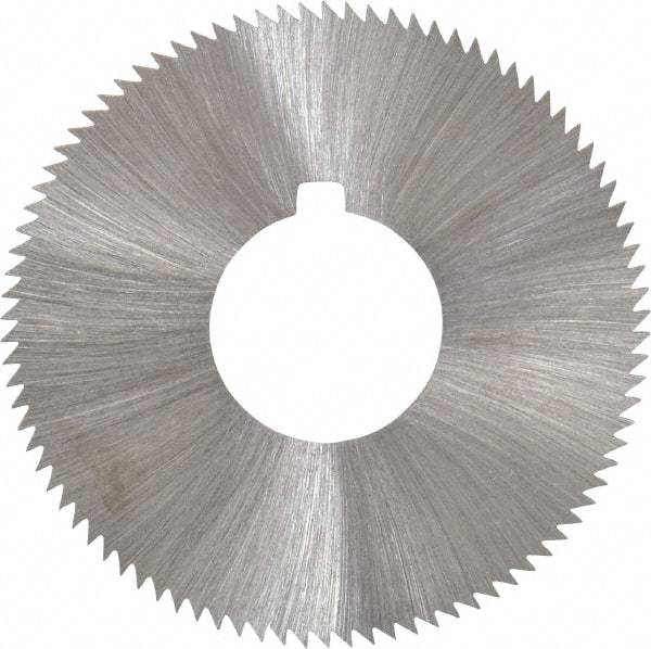 Made in USA - 1-3/4" Diam x 0.04" Blade Thickness x 5/8" Arbor Hole Diam, 90 Tooth Slitting and Slotting Saw - Arbor Connection, Right Hand, Uncoated, High Speed Steel, Concave Ground, Contains Keyway - Exact Tool & Supply
