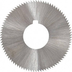 Made in USA - 1-3/4" Diam x 0.04" Blade Thickness x 5/8" Arbor Hole Diam, 90 Tooth Slitting and Slotting Saw - Arbor Connection, Right Hand, Uncoated, High Speed Steel, Concave Ground, Contains Keyway - Exact Tool & Supply