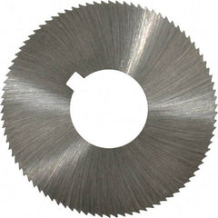 Made in USA - 1-3/4" Diam x 0.045" Blade Thickness x 5/8" Arbor Hole Diam, 90 Tooth Slitting and Slotting Saw - Arbor Connection, Right Hand, Uncoated, High Speed Steel, Concave Ground, Contains Keyway - Exact Tool & Supply