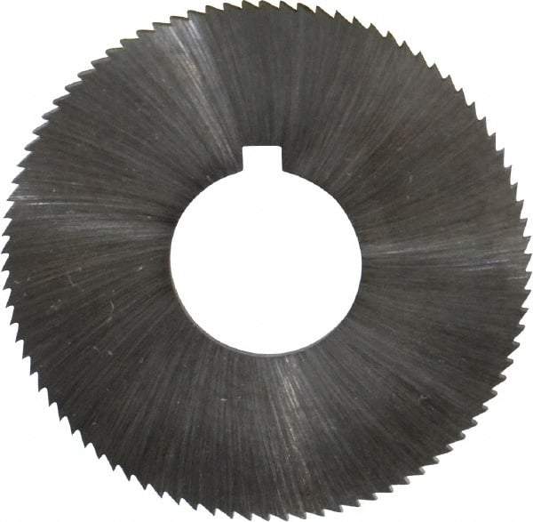 Made in USA - 1-3/4" Diam x 0.051" Blade Thickness x 5/8" Arbor Hole Diam, 90 Tooth Slitting and Slotting Saw - Arbor Connection, Right Hand, Uncoated, High Speed Steel, Concave Ground, Contains Keyway - Exact Tool & Supply