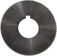 Made in USA - 1-3/4" Diam x 0.051" Blade Thickness x 5/8" Arbor Hole Diam, 90 Tooth Slitting and Slotting Saw - Arbor Connection, Right Hand, Uncoated, High Speed Steel, Concave Ground, Contains Keyway - Exact Tool & Supply