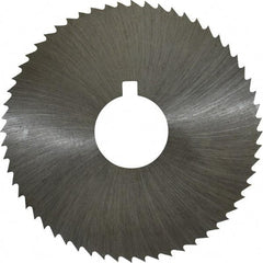 Made in USA - 2-1/4" Diam x 0.008" Blade Thickness x 5/8" Arbor Hole Diam, 60 Tooth Slitting and Slotting Saw - Arbor Connection, Right Hand, Uncoated, High Speed Steel, Concave Ground, Contains Keyway - Exact Tool & Supply