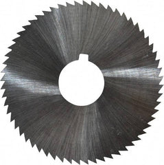 Made in USA - 2-1/4" Diam x 0.012" Blade Thickness x 5/8" Arbor Hole Diam, 60 Tooth Slitting and Slotting Saw - Arbor Connection, Right Hand, Uncoated, High Speed Steel, Concave Ground, Contains Keyway - Exact Tool & Supply