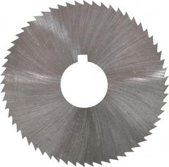 Made in USA - 2-1/4" Diam x 0.016" Blade Thickness x 5/8" Arbor Hole Diam, 60 Tooth Slitting and Slotting Saw - Arbor Connection, Right Hand, Uncoated, High Speed Steel, Concave Ground, Contains Keyway - Exact Tool & Supply
