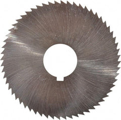 Made in USA - 2-1/4" Diam x 0.018" Blade Thickness x 5/8" Arbor Hole Diam, 60 Tooth Slitting and Slotting Saw - Arbor Connection, Right Hand, Uncoated, High Speed Steel, Concave Ground, Contains Keyway - Exact Tool & Supply