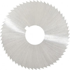 Made in USA - 2-1/4" Diam x 0.02" Blade Thickness x 5/8" Arbor Hole Diam, 60 Tooth Slitting and Slotting Saw - Arbor Connection, Right Hand, Uncoated, High Speed Steel, Concave Ground, Contains Keyway - Exact Tool & Supply