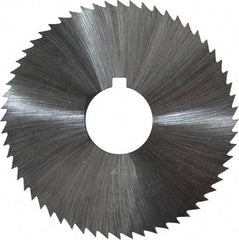 Made in USA - 2-1/4" Diam x 0.023" Blade Thickness x 5/8" Arbor Hole Diam, 60 Tooth Slitting and Slotting Saw - Arbor Connection, Right Hand, Uncoated, High Speed Steel, Concave Ground, Contains Keyway - Exact Tool & Supply