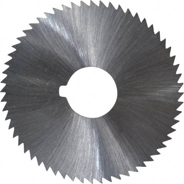 Made in USA - 2-1/4" Diam x 0.025" Blade Thickness x 5/8" Arbor Hole Diam, 60 Tooth Slitting and Slotting Saw - Arbor Connection, Right Hand, Uncoated, High Speed Steel, Concave Ground, Contains Keyway - Exact Tool & Supply