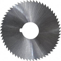 Made in USA - 2-1/4" Diam x 0.025" Blade Thickness x 5/8" Arbor Hole Diam, 60 Tooth Slitting and Slotting Saw - Arbor Connection, Right Hand, Uncoated, High Speed Steel, Concave Ground, Contains Keyway - Exact Tool & Supply