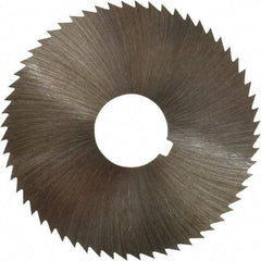 Made in USA - 2-1/4" Diam x 0.028" Blade Thickness x 5/8" Arbor Hole Diam, 60 Tooth Slitting and Slotting Saw - Arbor Connection, Right Hand, Uncoated, High Speed Steel, Concave Ground, Contains Keyway - Exact Tool & Supply
