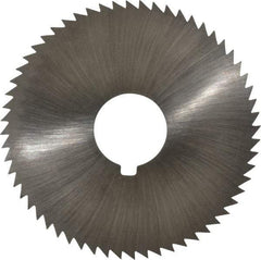 Made in USA - 2-1/4" Diam x 0.045" Blade Thickness x 5/8" Arbor Hole Diam, 60 Tooth Slitting and Slotting Saw - Arbor Connection, Right Hand, Uncoated, High Speed Steel, Concave Ground, Contains Keyway - Exact Tool & Supply