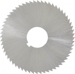 Made in USA - 2-1/4" Diam x 0.051" Blade Thickness x 5/8" Arbor Hole Diam, 60 Tooth Slitting and Slotting Saw - Arbor Connection, Right Hand, Uncoated, High Speed Steel, Concave Ground, Contains Keyway - Exact Tool & Supply